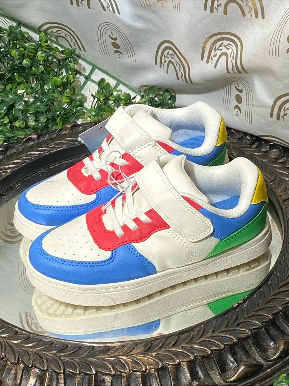 Cat & Jack White Blue Red Green Kids Sneakers